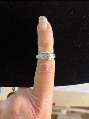Vintage Avon Silver-Tone Buckle-Style Ring